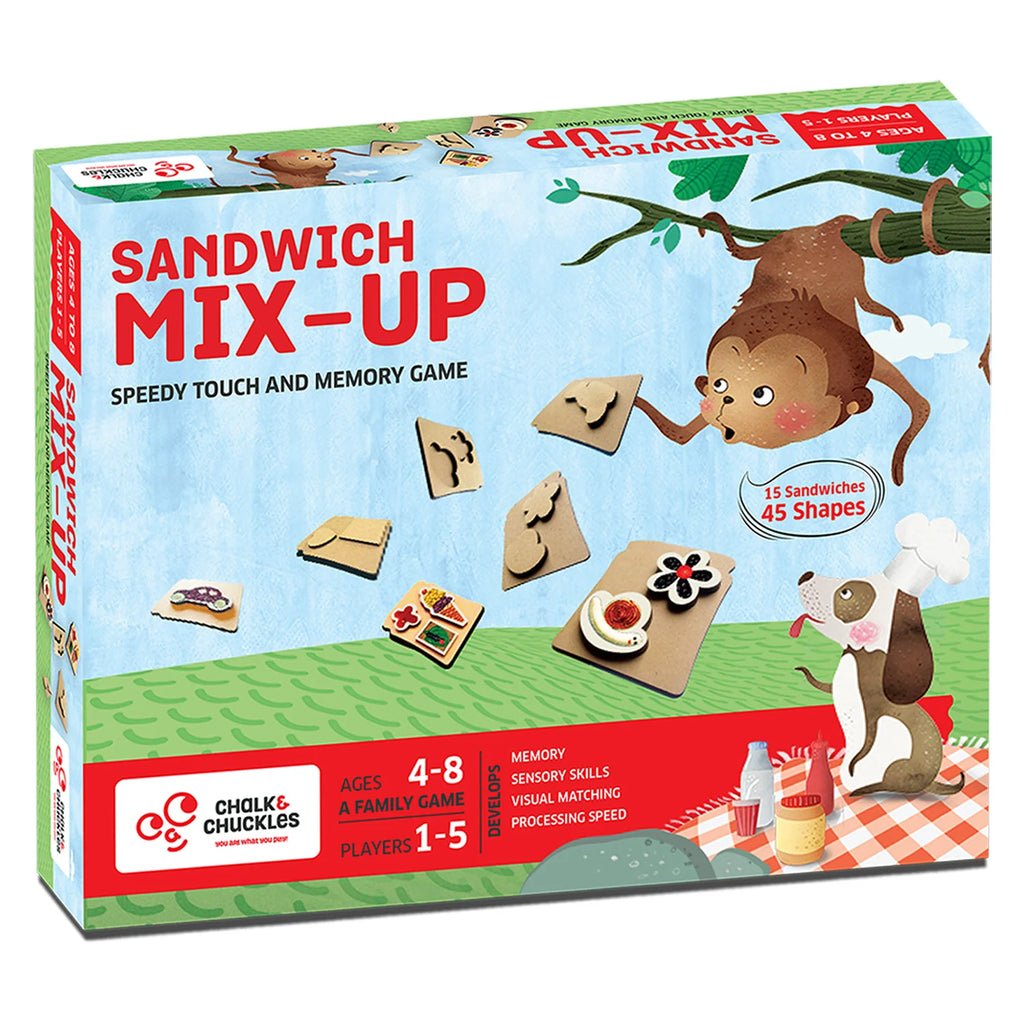 Sandwich Mix Up - Bingo Social y Memoria Chalk and Chuckles Panamá para niños terapia