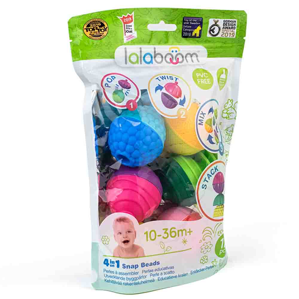 Lalaboom Cuentas Montessori 12 pcs - Baby Pop Beads