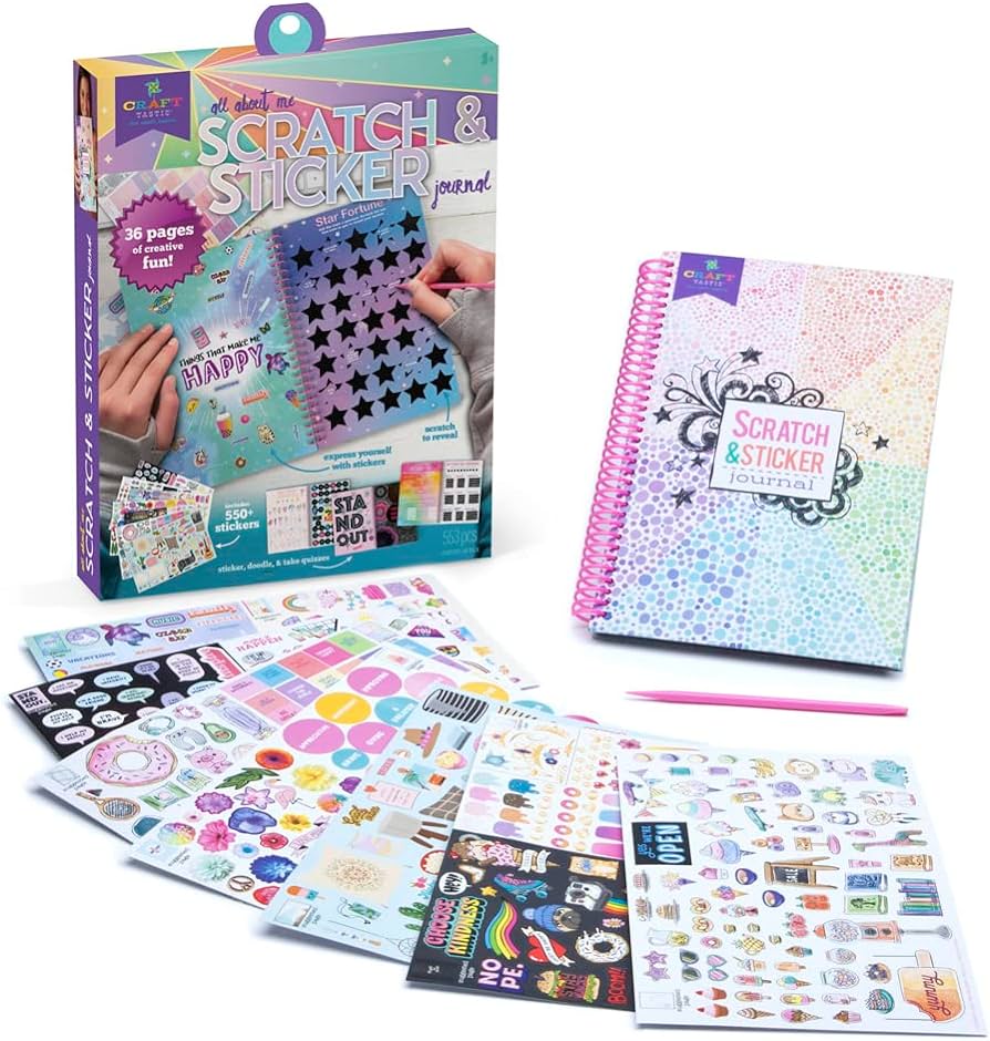 Diario Sticker Raspa y Pegar - Craft-Tastic Scratch & Sticker Journal