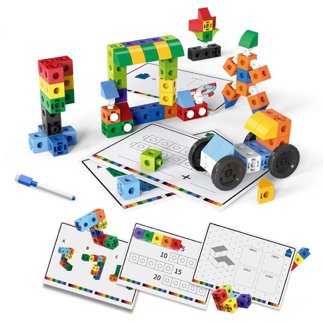 Connective Blocks Math Conectores - Math Activity Set Building Blocks Cubes β Brain Work Panama